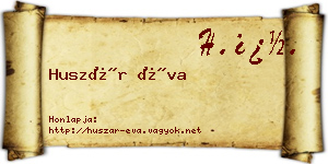 Huszár Éva névjegykártya